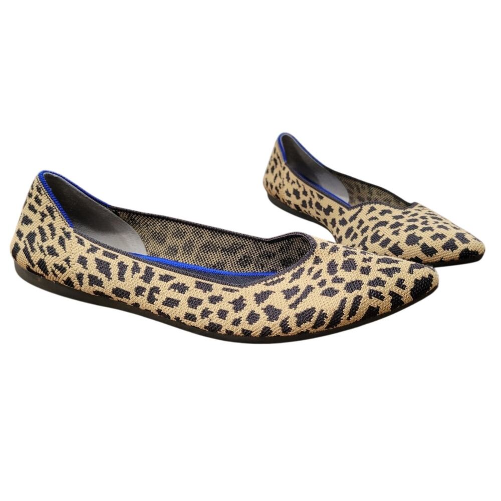 Rothy's Retired Print Pointed Toe Leopard Ballet Flat Women's Size 11